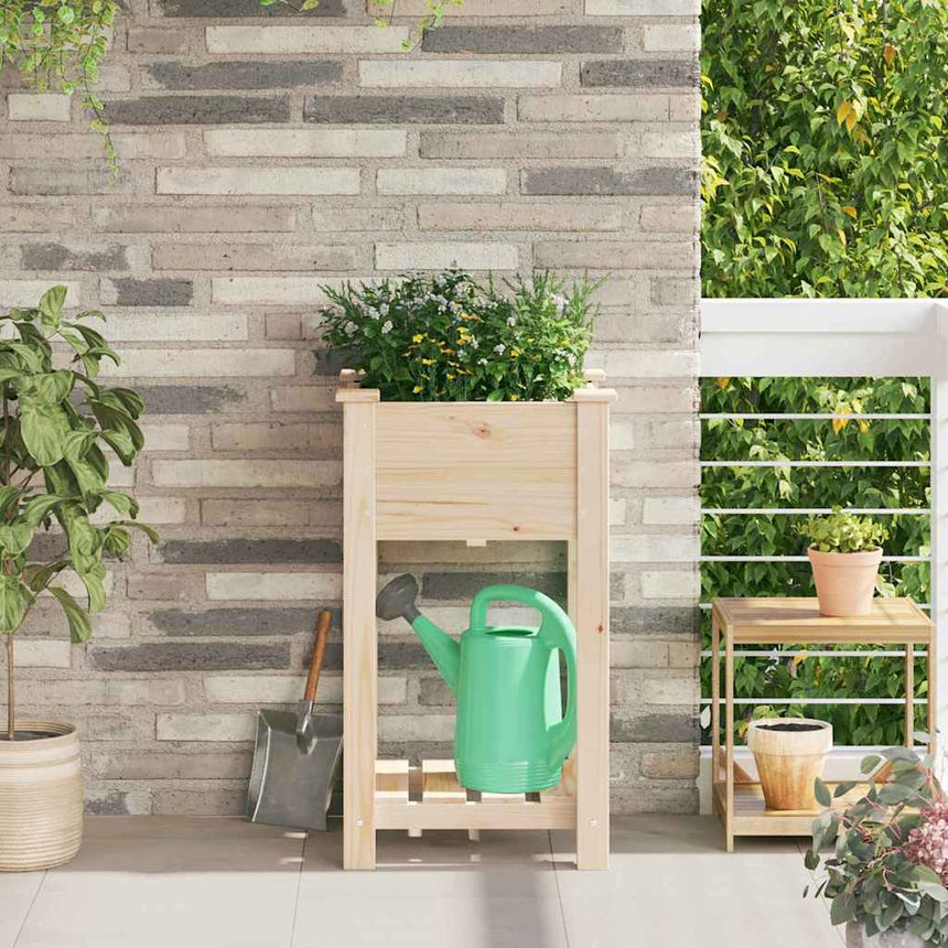 Tuin Plantpot Beige Massief Vurenhout