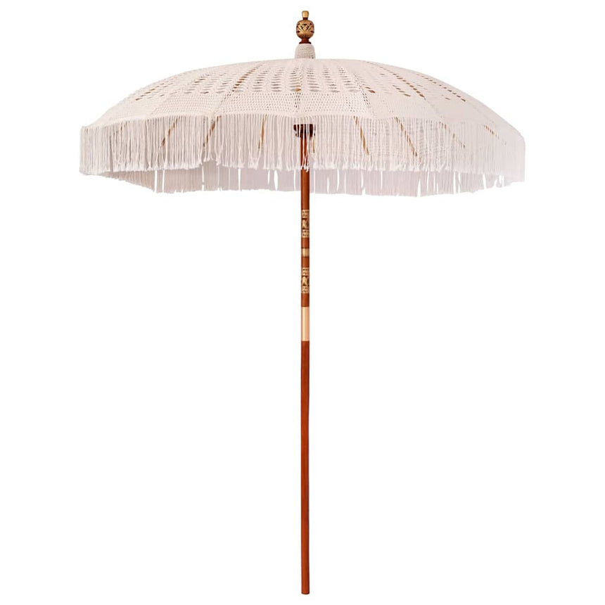 Macramé Parasol Crème 190 X 190 X 260 Cm Katoen
