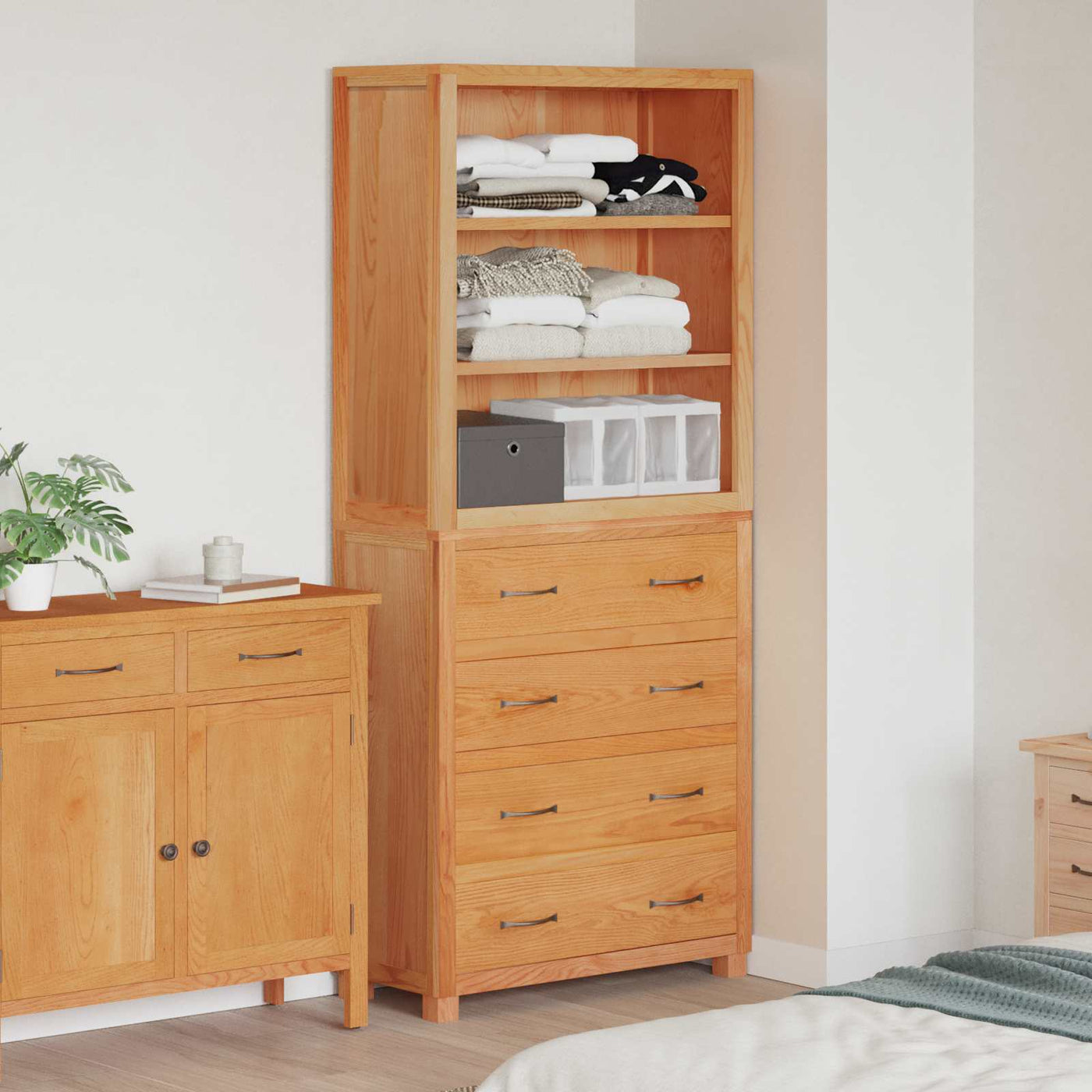 vidaXL Ensemble de meubles de rangement 2 pc Naturel 80 x 35 x 185 cm