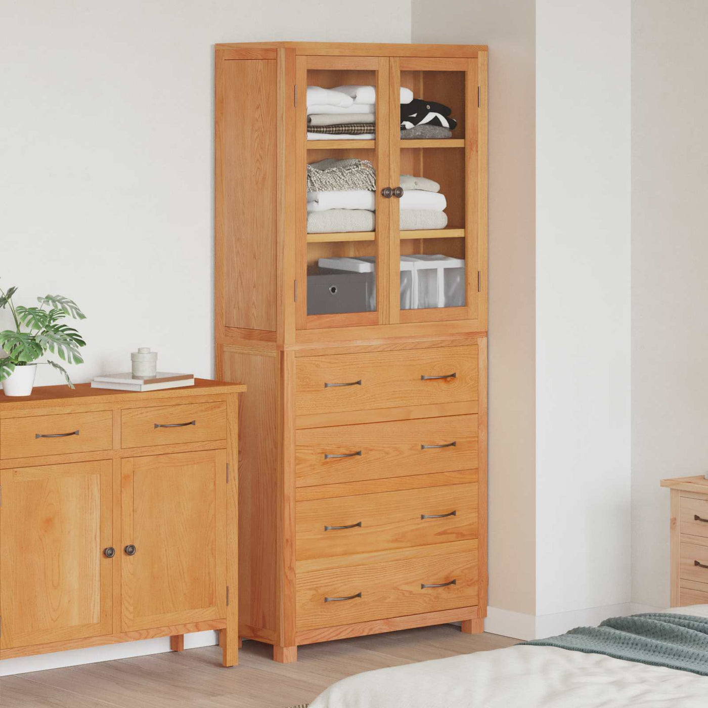 vidaXL Ensemble de meubles de rangement 2 pc Naturel 80 x 35 x 185 cm