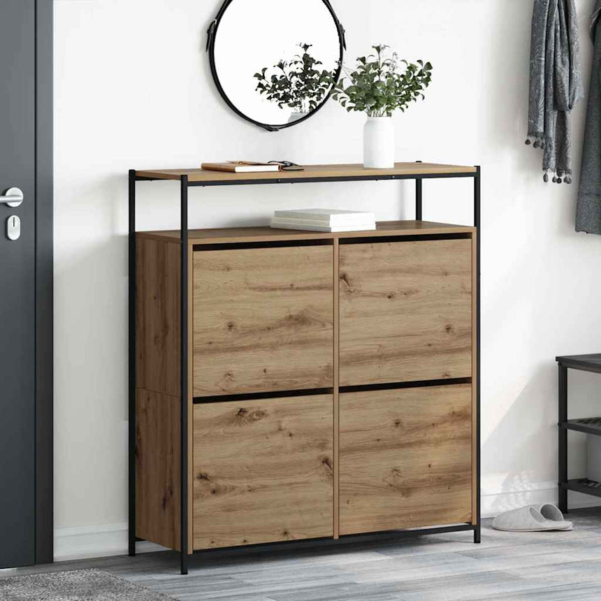 Schoenenkast Met Plank Oudhout 100 X 34 X 112 Cm Bewerkt Hout