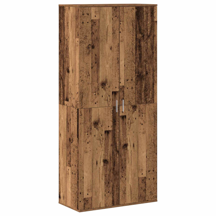Highboard Met Plank 80 X 39 X 178 Cm Bewerkt Hout