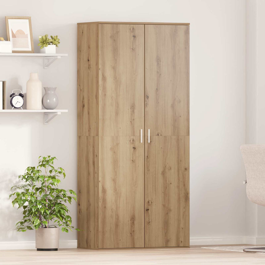 Highboard Met Plank 80 X 39 X 178 Cm Bewerkt Hout