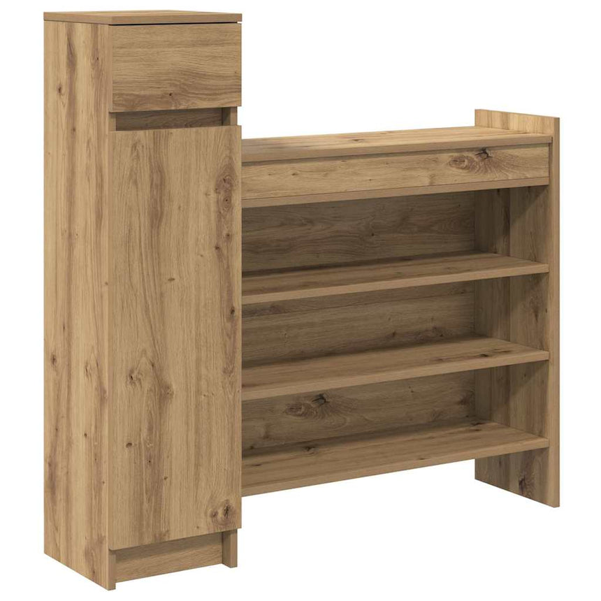 Schoenenkast Artisan Eiken 100,5 X 28 X 100 Cm Bewerkt Hout