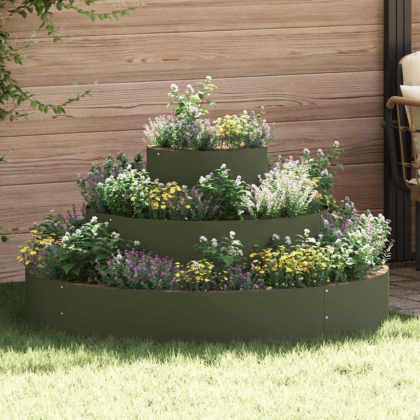 Tuin Plantpot Olijf Groen 120 X 120 X 20 Cm Koudgewalst Staal
