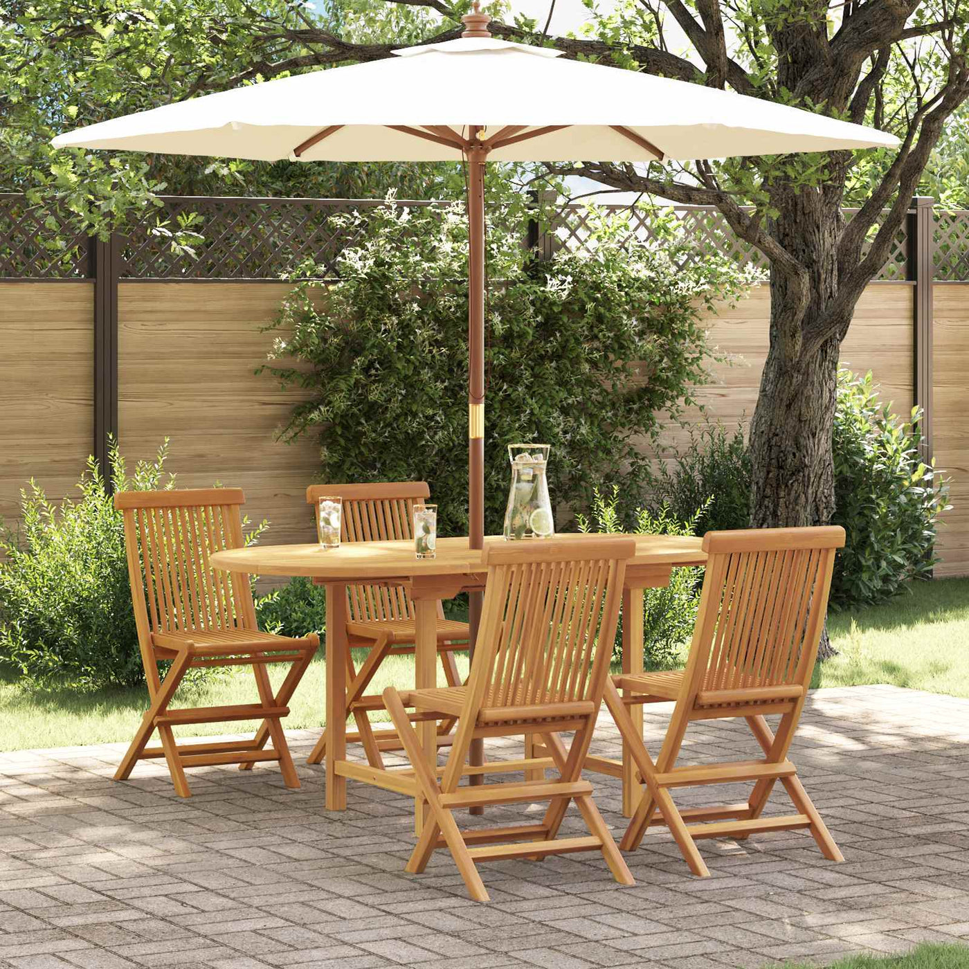 vidaXL Ensemble de salle à manger pour jardin 5 pcs Marron