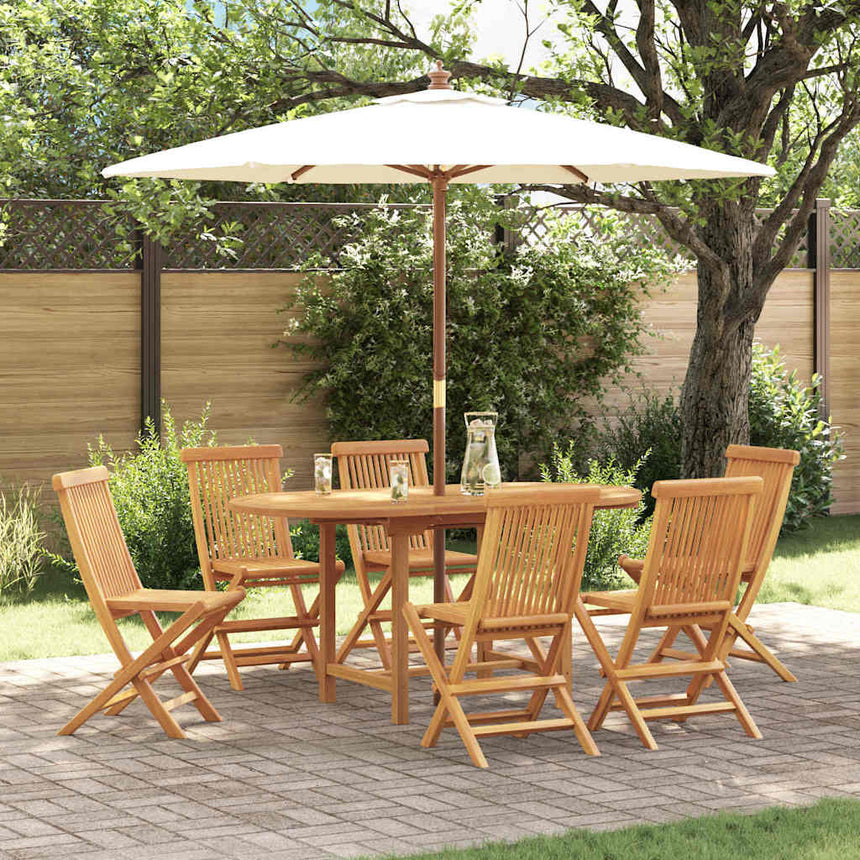 vidaXL Ensemble de salle à manger pour jardin 7 pcs Marron