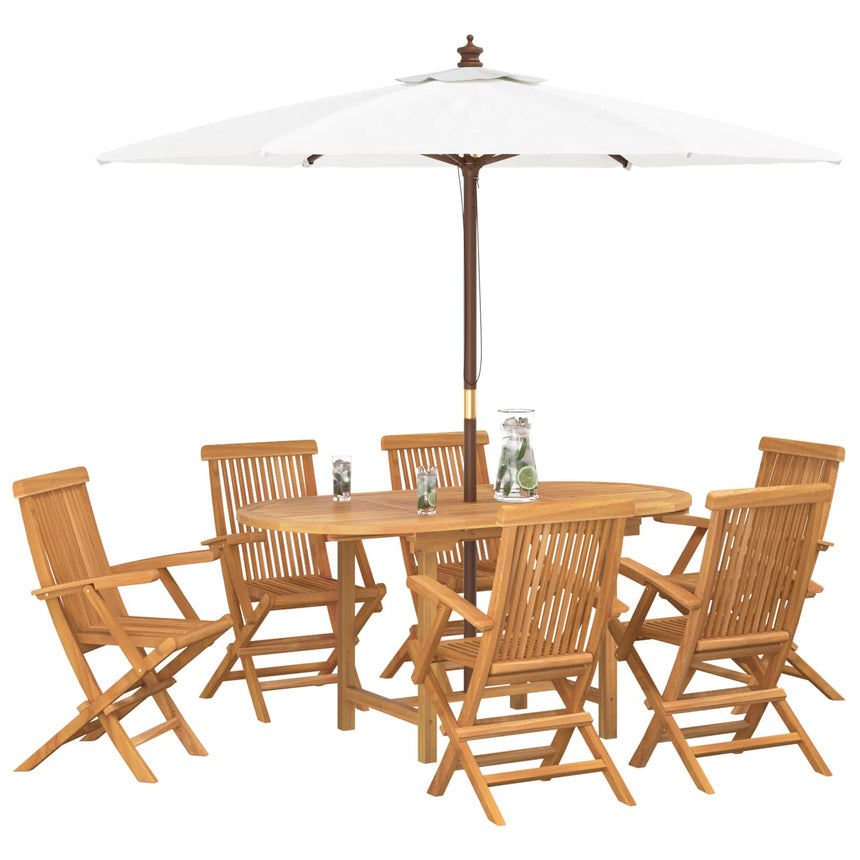vidaXL Ensemble de salle à manger pour jardin 7 pcs Marron