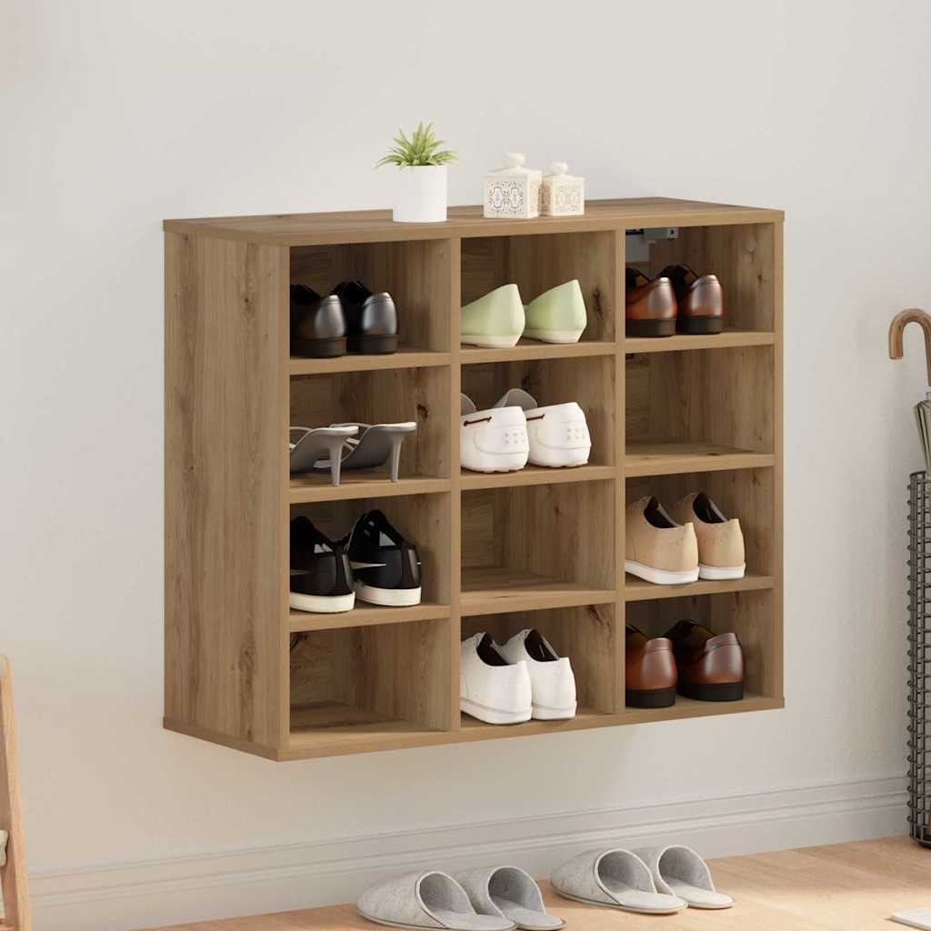 Schoenenkast Artisan Eiken Bewerkt Hout