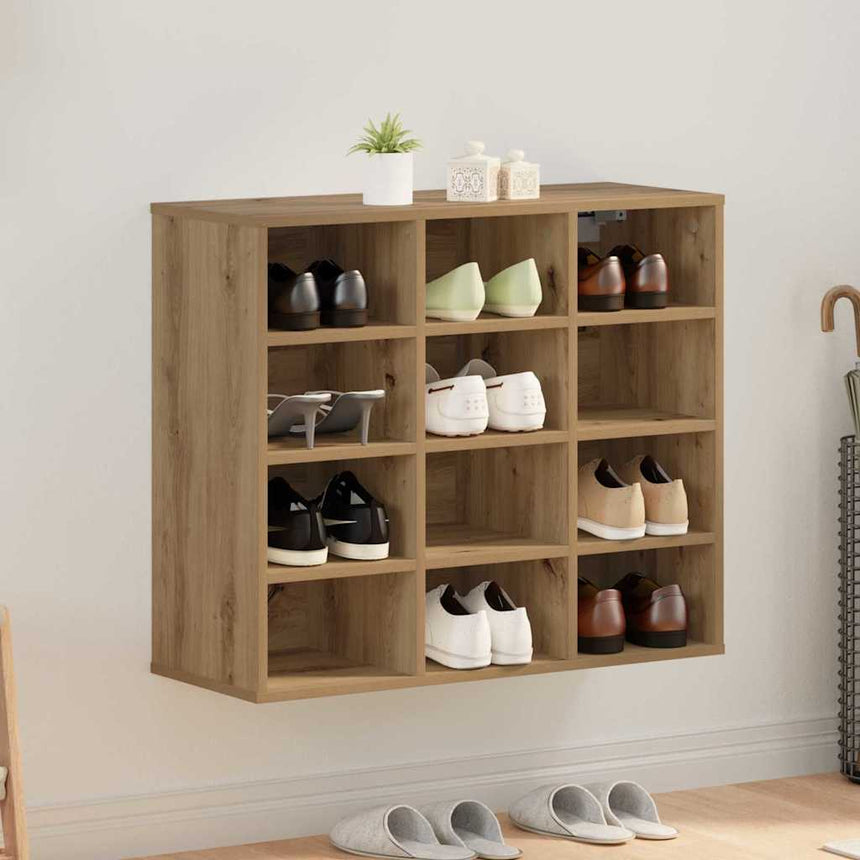 Schoenenkast Artisan Eiken Bewerkt Hout
