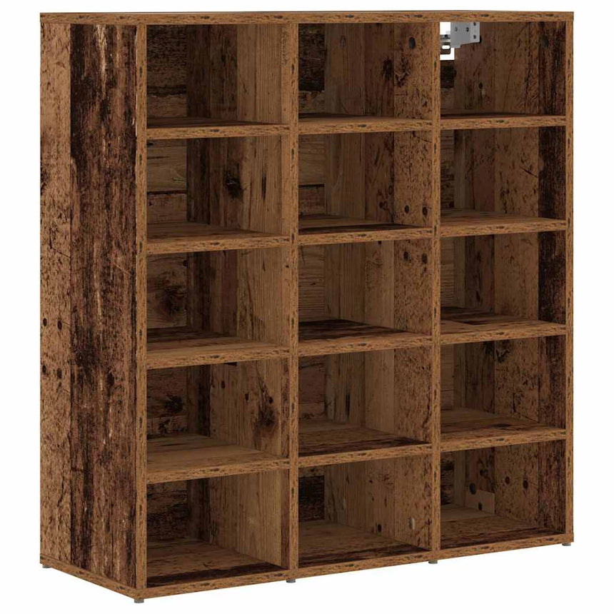 Schoenenkast Met Plank Oudhout Bewerkt Hout