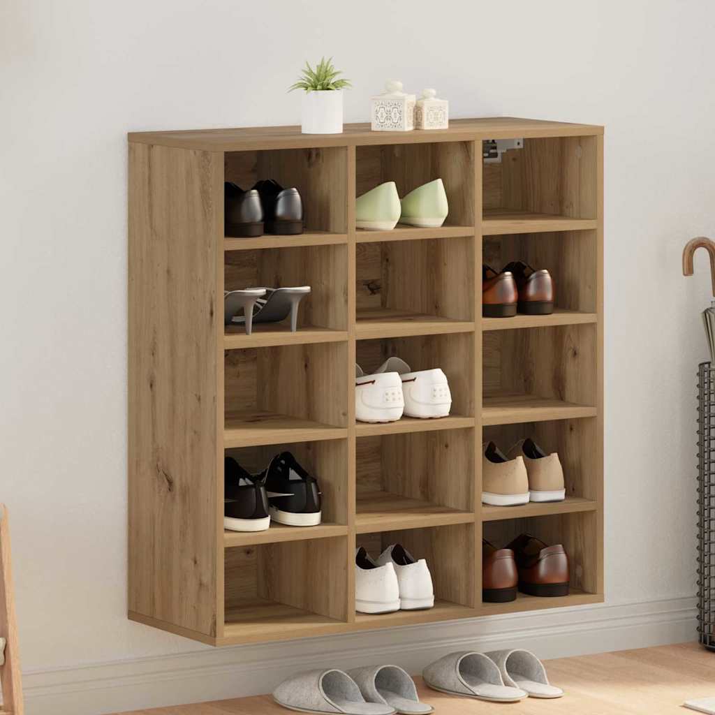 Schoenenkast Artisan Eiken Bewerkt Hout