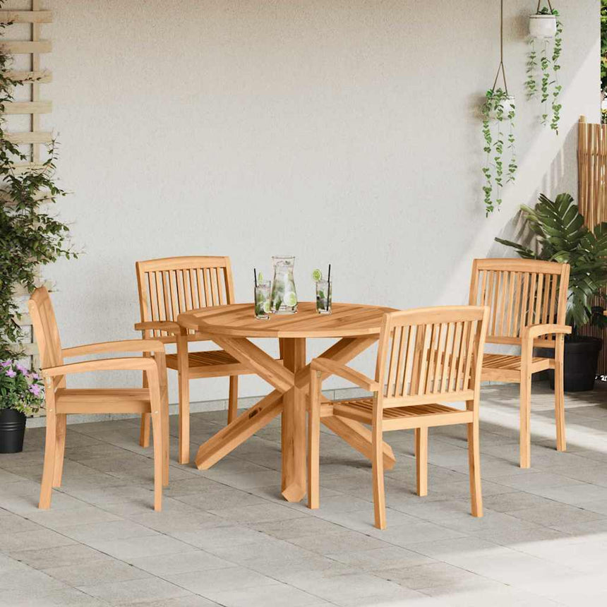 vidaXL Ensemble de salle à manger pour jardin 5 pcs Naturel