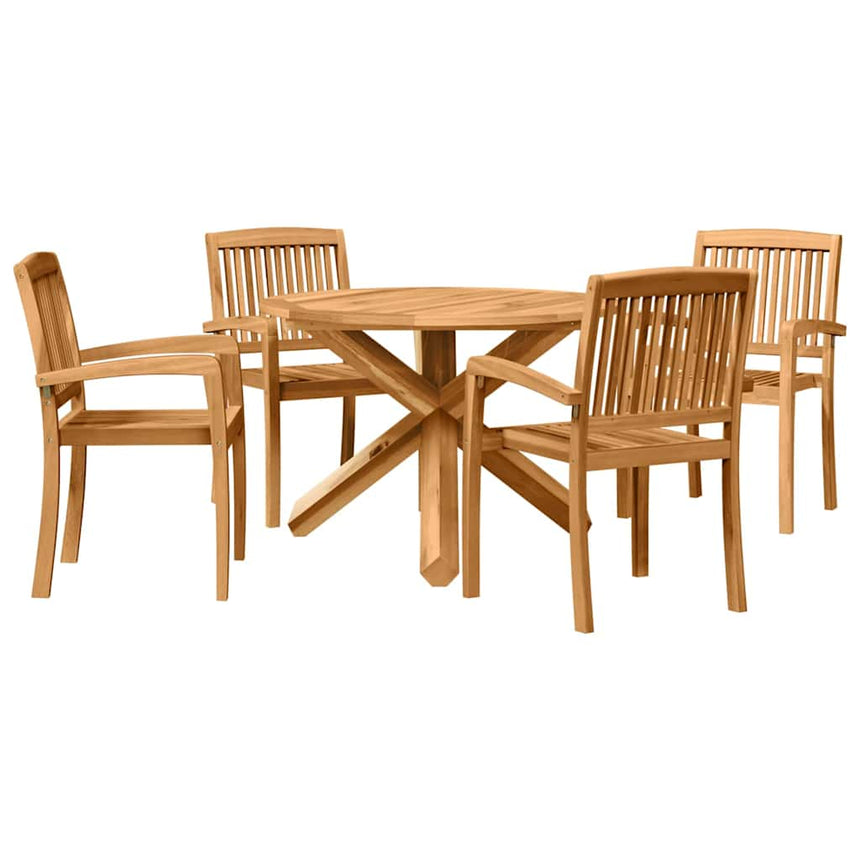vidaXL Ensemble de salle à manger pour jardin 5 pcs Naturel