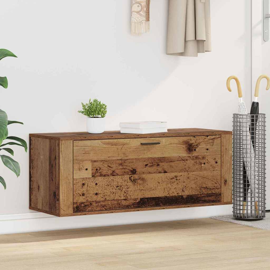 Schoenenkast Met Plank 100 X 35 X 38 Cm Bewerkt Hout
