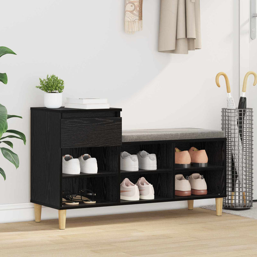Schoenenkast Met Lade Oudhout 102 X 36 X 60 Cm Bewerkt Hout