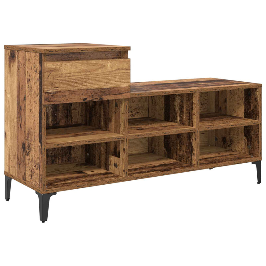 Schoenenkast Met Lade 102 X 36 X 60 Cm Bewerkt Hout