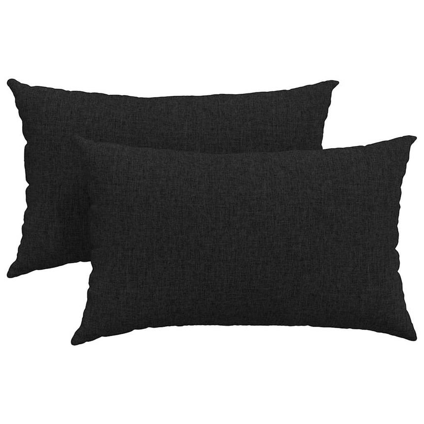 Zitkussens 2 Pcs 50 X 30 Cm Stof Zwart
