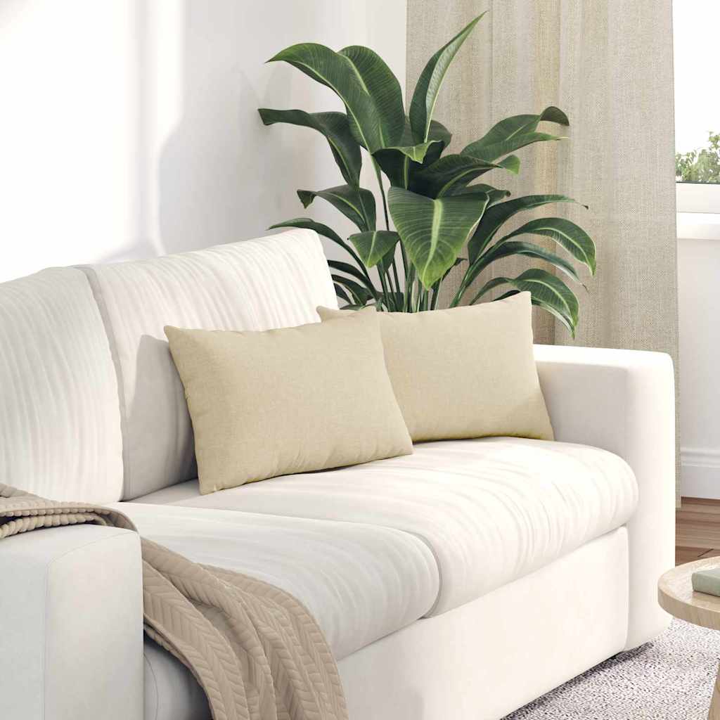 Zitkussens 2 Pcs 50 X 30 Cm Stof Crème