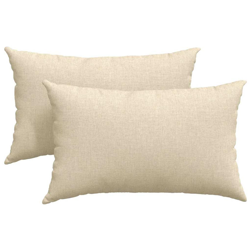 Zitkussens 2 Pcs 50 X 30 Cm Stof Crème