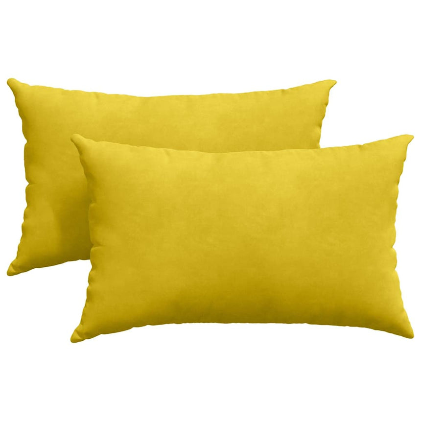 Zitkussens 2 Pcs 50 X 30 Cm Corduroy Stof Geel