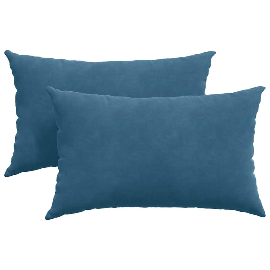 Zitkussens 2 Pcs 50 X 30 Cm Corduroy Stof Blauw
