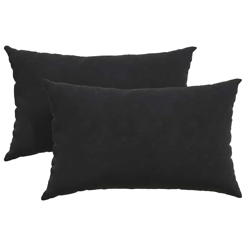 Zitkussens 2 Pcs 50 X 30 Cm Corduroy Stof Zwart