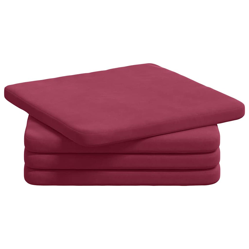 Zitkussens 4 Pcs Wijnrood 40 X 40 X 3 Cm Fluweel