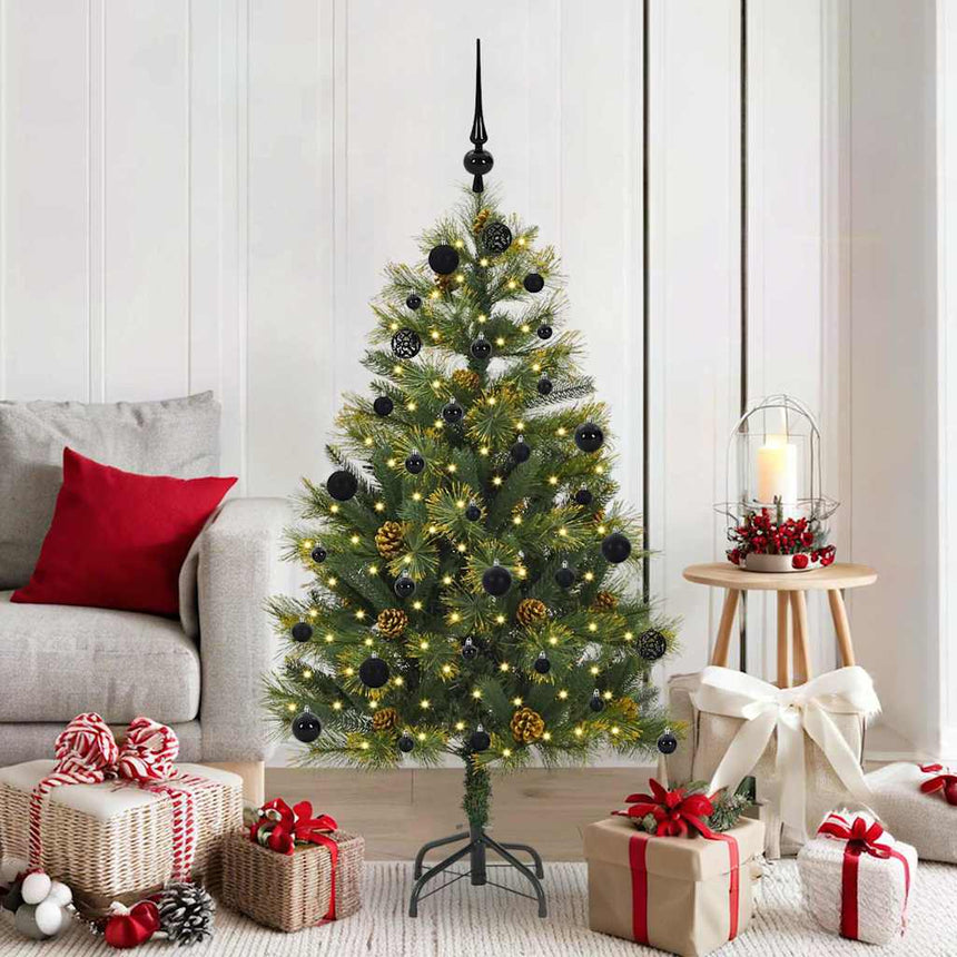 Kunstmatige Scharnierende Kerstboom Met Kegels Groen