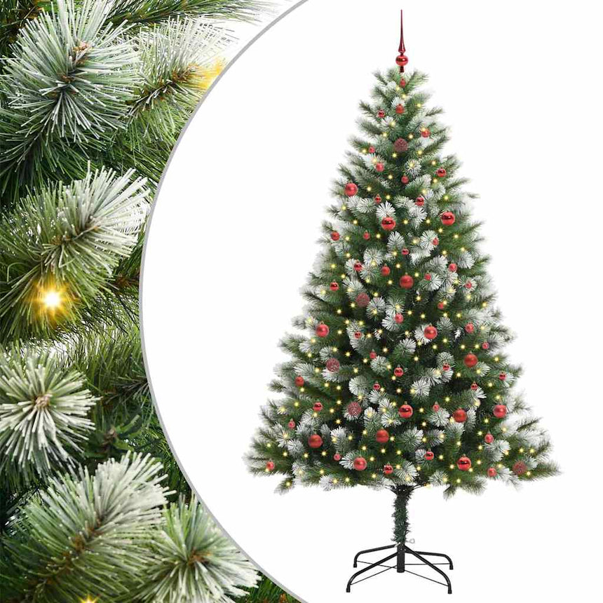 Kunstmatige Scharnierende Kerstboom Met Gevlochten Sneeuw