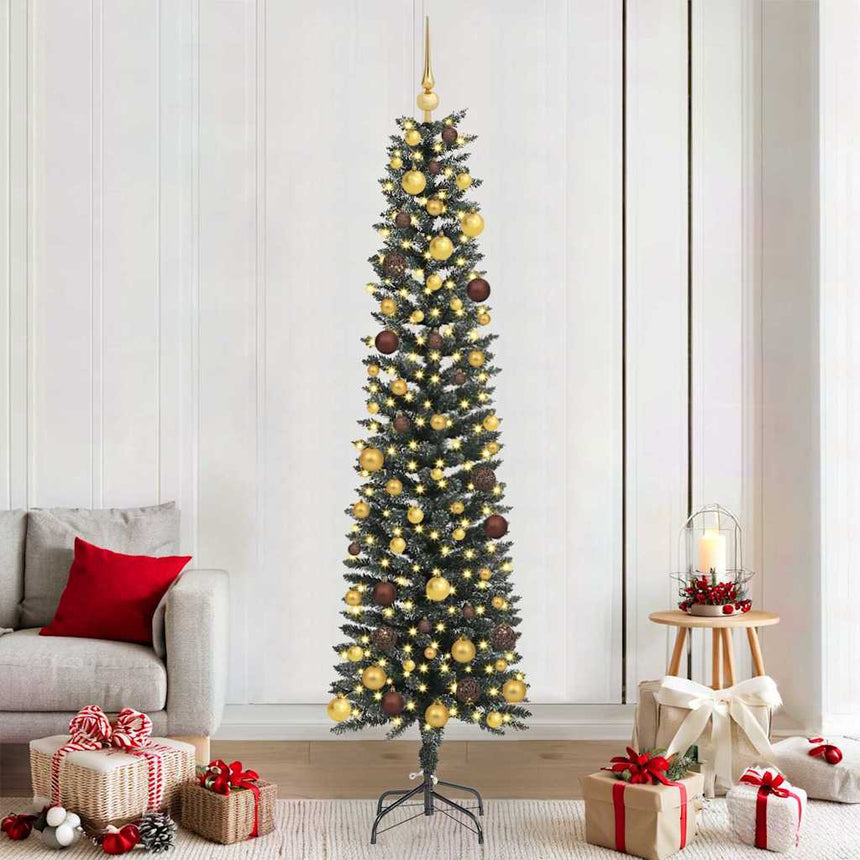 Kunstkerstboom Met 300 Led Groen 210 Cm Pvc En Plastic En Staal