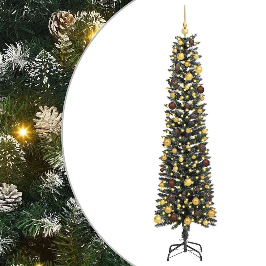 Kunstkerstboom Met 300 Led Groen 210 Cm Pvc En Plastic En Staal