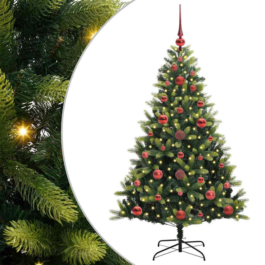 Kunstmatige Gehingde Kerstboom 150 Leds Groen Pvc En Pe