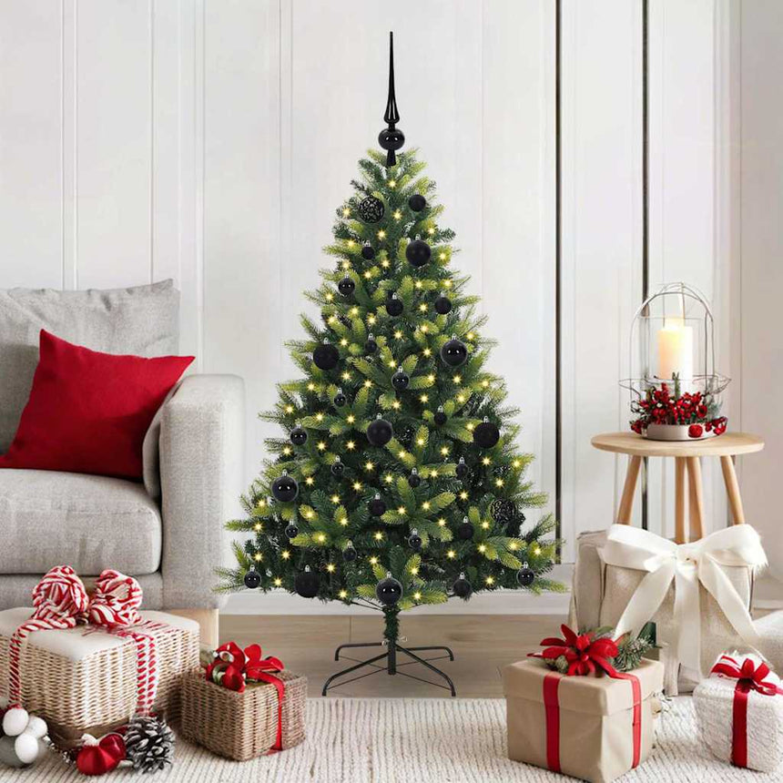 Kunstmatige Gehingde Kerstboom 150 Leds Groen Pvc En Pe