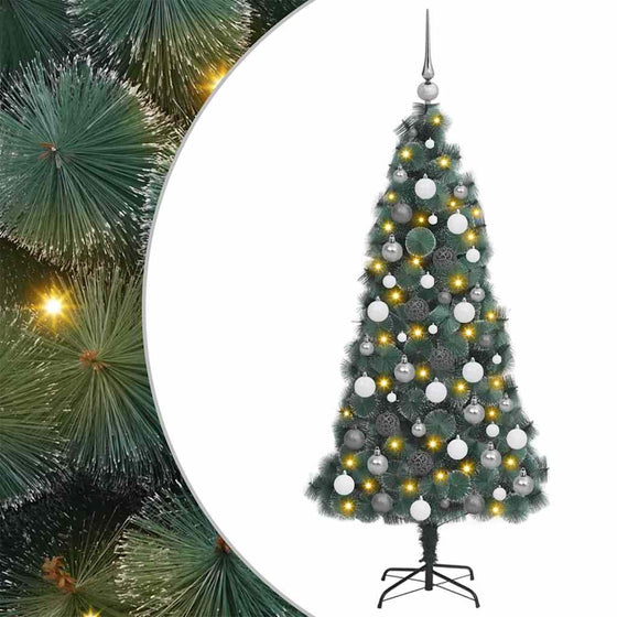 Kunstmatige Voorverlichte Kerstboom Met Ballenset Groen