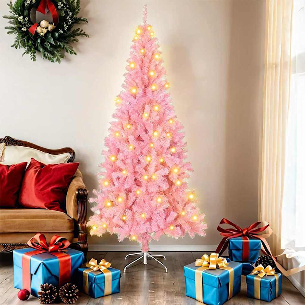 Kerstboom Met 300 Led Met Standaard Pvc Roze