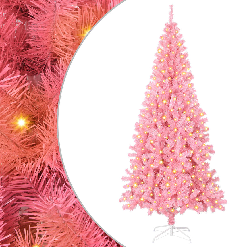 Kerstboom Met 300 Led Met Standaard Pvc Roze
