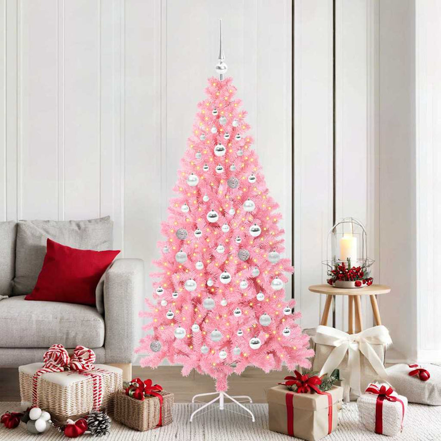 Kerstboom Met 300 Led Met Standaard Pvc Roze