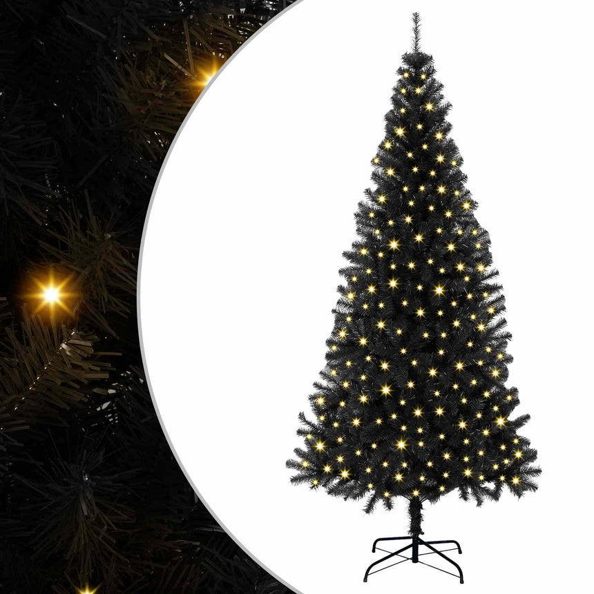 Kerstboom Met 300 Led Met Standaard Pvc Zwart