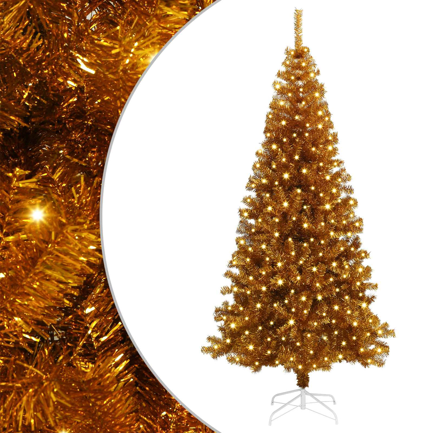 Kerstboom Met 300 Led Met Standaard Pet Goud