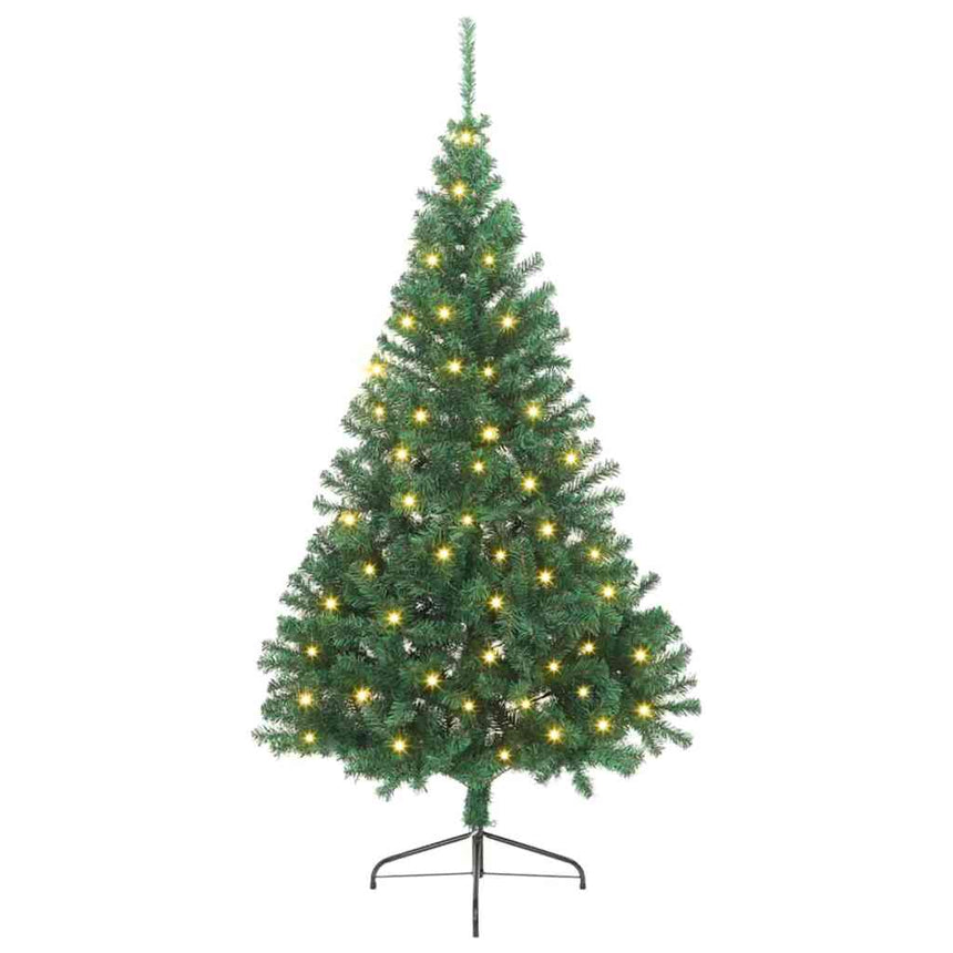Kunststof Voorverlichte Kerstboom Met 300 Led Pvc Groen