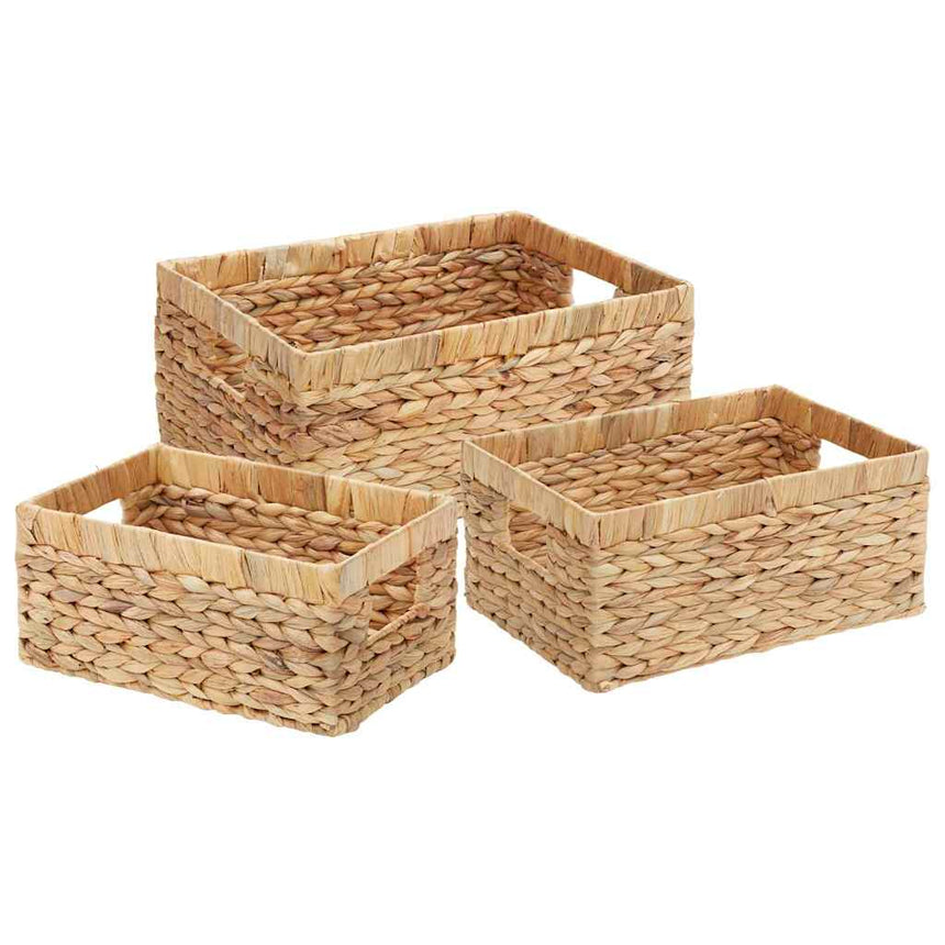 Opbergmanden 3 Pcs Naturel Waterhyacint