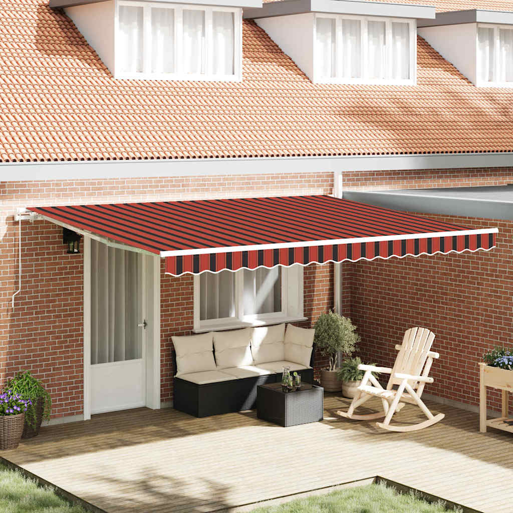 vidaXL Auvent Rétractable Orange et marron 450 × 300 cm