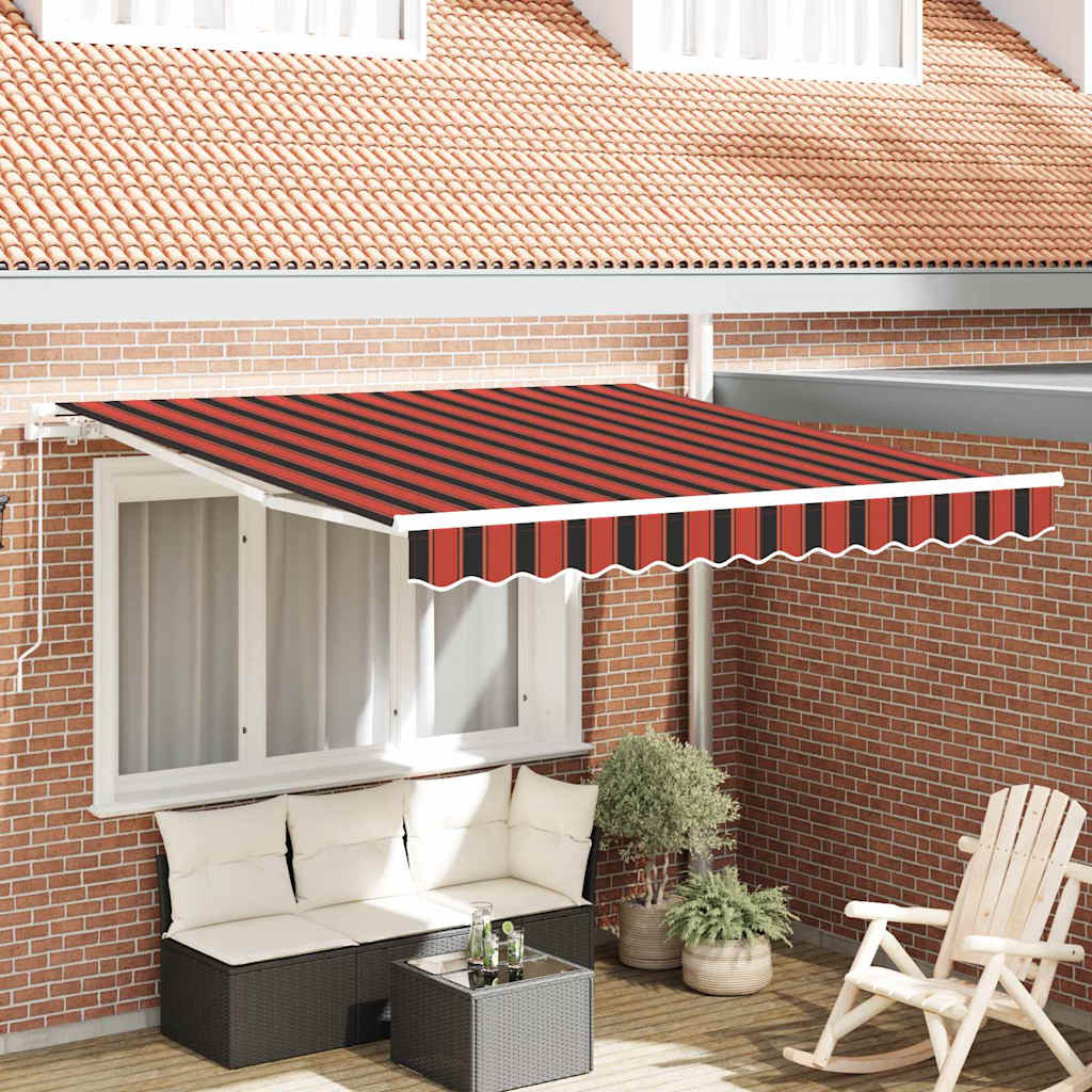 vidaXL Auvent Rétractable Orange et marron 350 x 250 cm