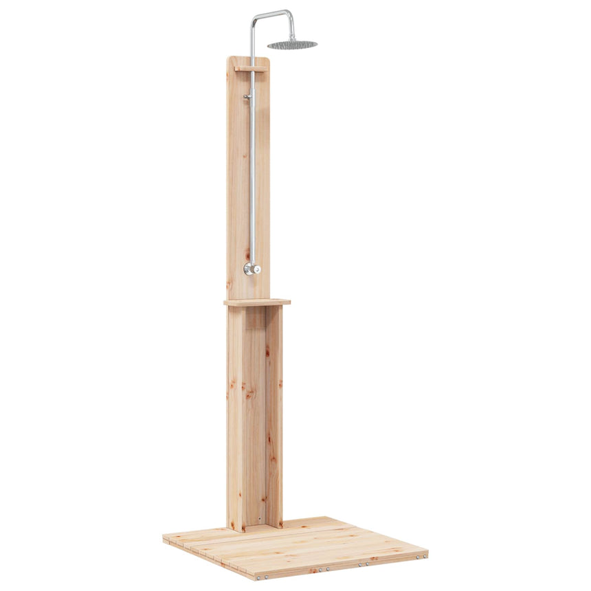 Buitendouche 206 Cm Massief Grenenhout En Roestvrijstaal