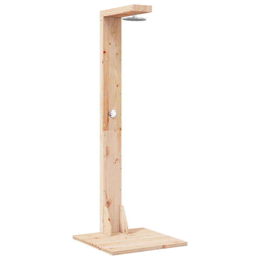 Buitendouche 210 Cm Massief Grenenhout En Roestvrijstaal