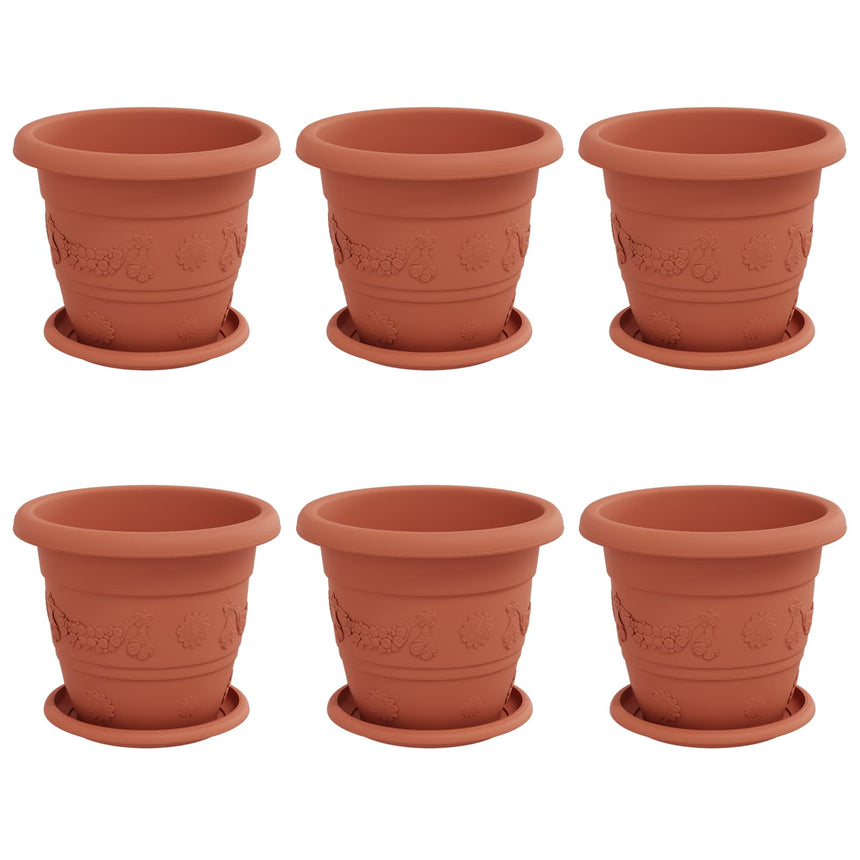 Plantenpotten 6 Pcs Ø 22 X 18 Cm Kunststof