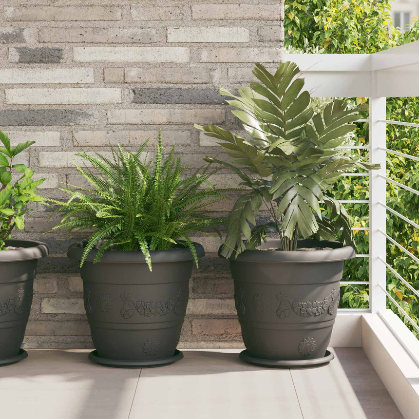 Plantenpotten 6 Pcs Ø 22 X 18 Cm Kunststof