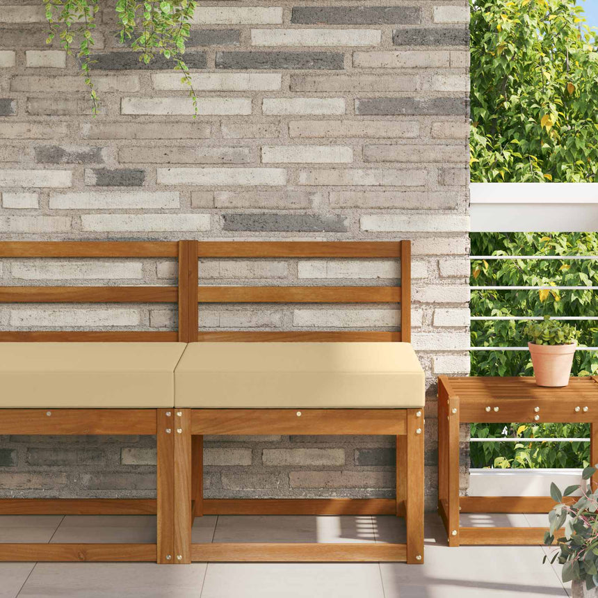 Buitenbankkussen 60 X 60 X 8 Cm Polyester Beige