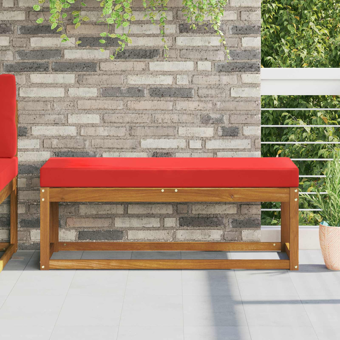Buitenstoel Kussen Rood 111,5 X 40 X 8 Cm 100% Polyester